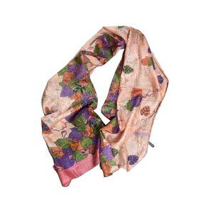 Zazou 100% Silk Leaf Design Rectangular Scarf
